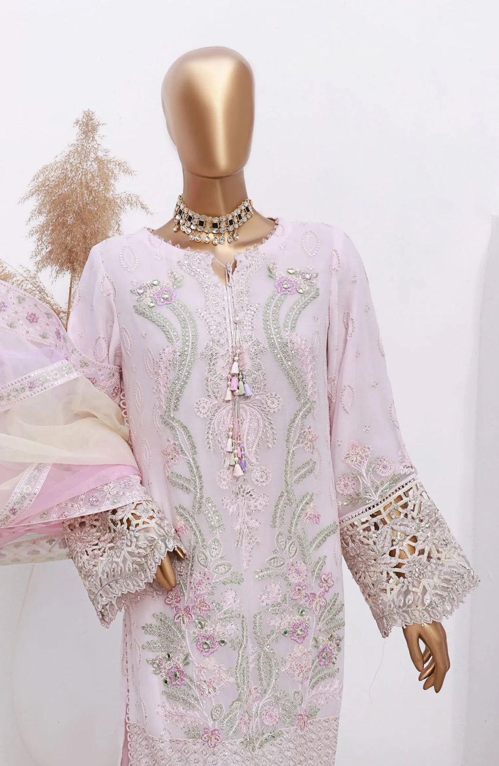 HZ Cortesia Un-stitched Chiffon Luxury Collection PASTEL FLUER  Sf-01