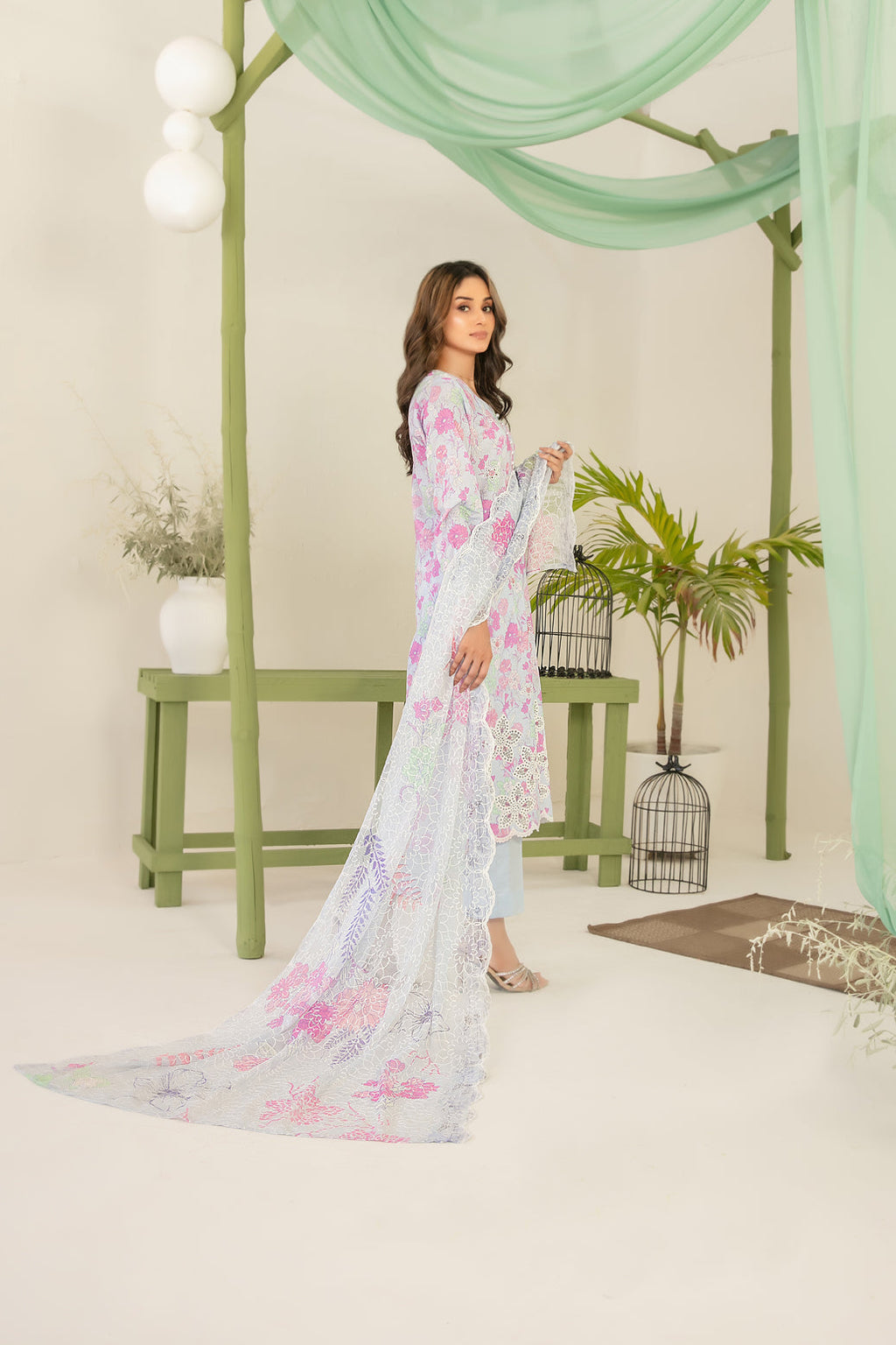 Sionya 3pcs Un-Stitched Emb Printed Lawn [D-4077]