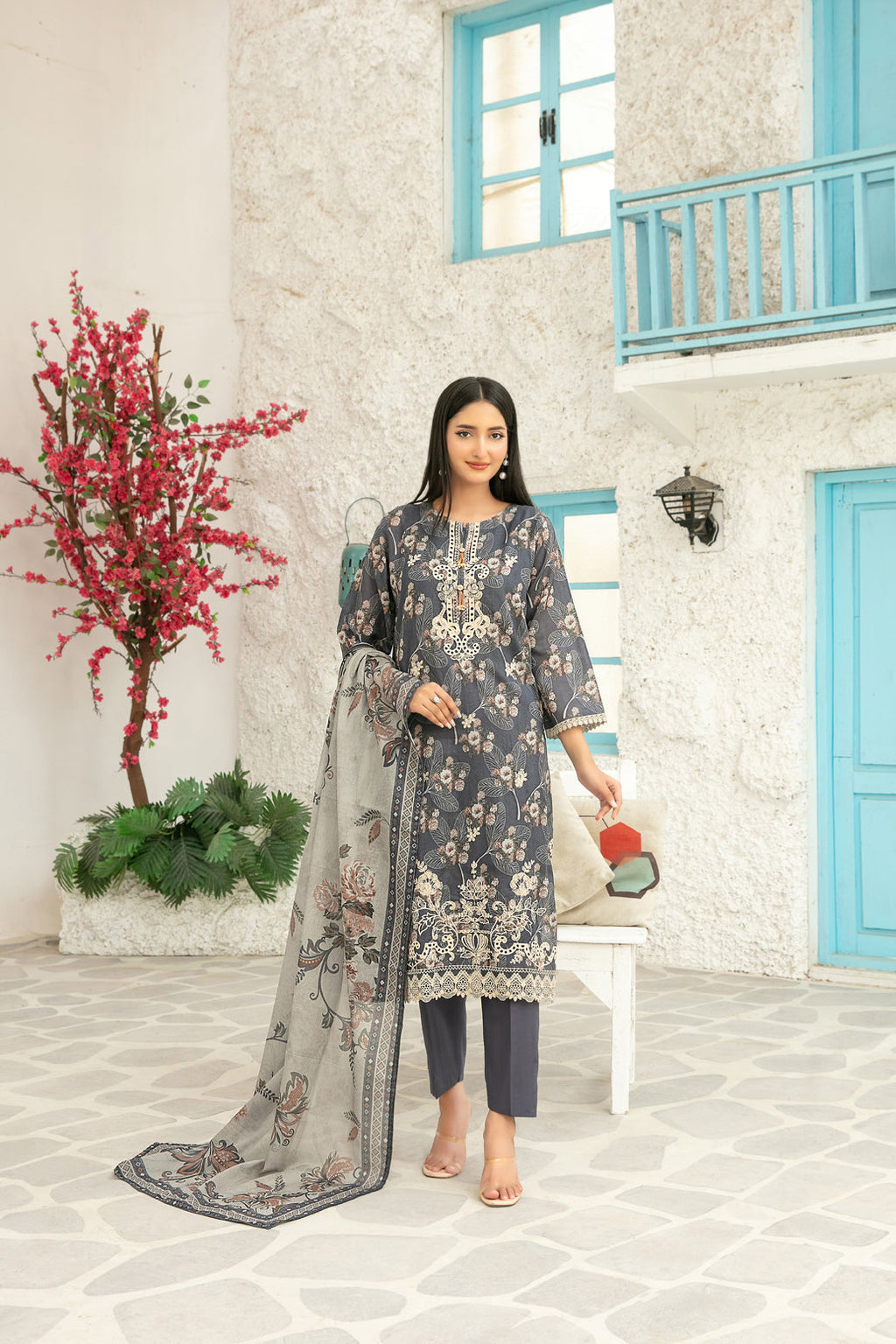 Tawakkal Gulin 3pcs Stitched Emb Printed Lawn