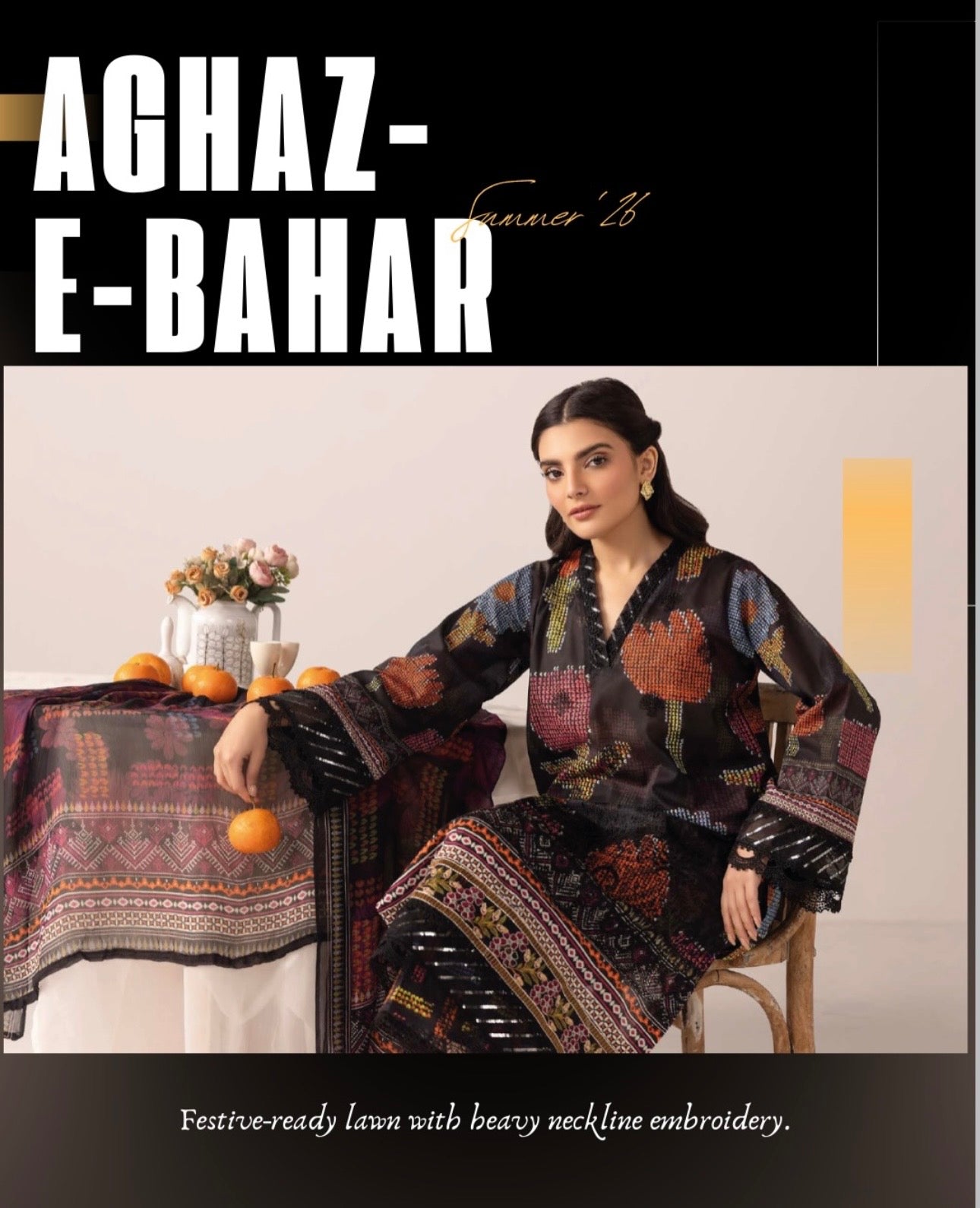Unstitched Printed & Embroided Lawn -06