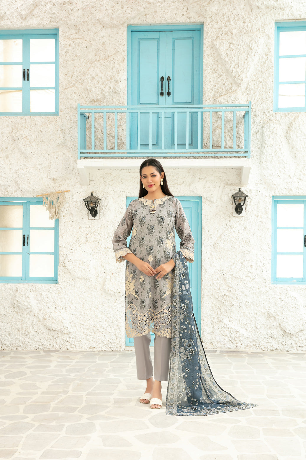 Tawakkal Gulin 3pcs Stitched Emb Printed Lawn