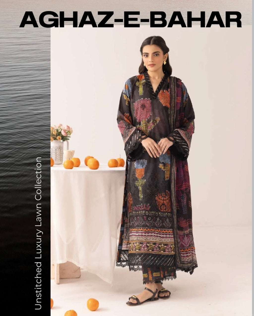 Unstitched Printed & Embroided Lawn -06