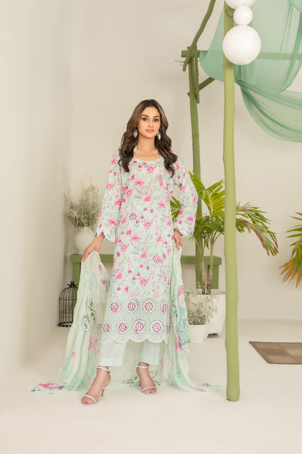 Sionya 3pcs Un-Stitched Emb Printed Lawn [D-4078]
