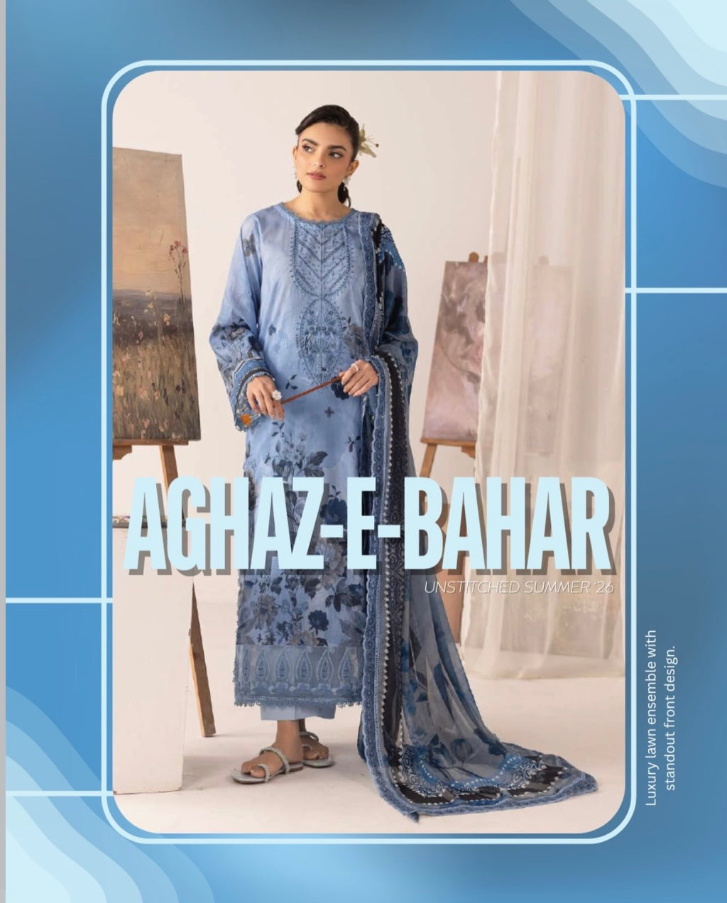 Unstitched Printed & Embroided Lawn -03