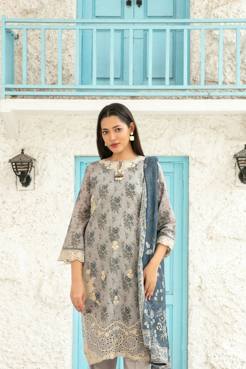 Tawakkal Gulin 3pcs Stitched Emb Printed Lawn
