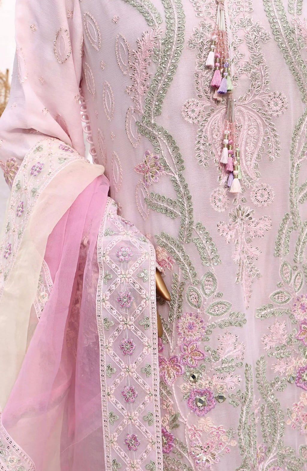 HZ Cortesia Un-stitched Chiffon Luxury Collection PASTEL FLUER  Sf-01