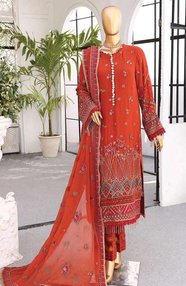 HZ Cortesia Un-stitched Chiffon Luxury Collection BRONZE RUST  Sf-02