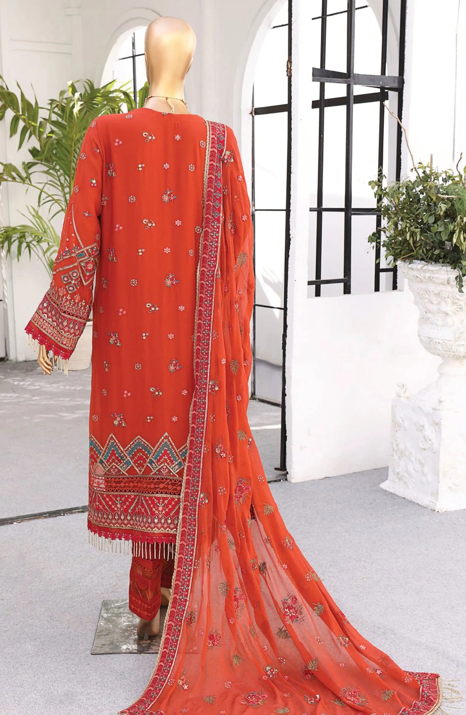HZ Cortesia Un-stitched Chiffon Luxury Collection BRONZE RUST  Sf-02