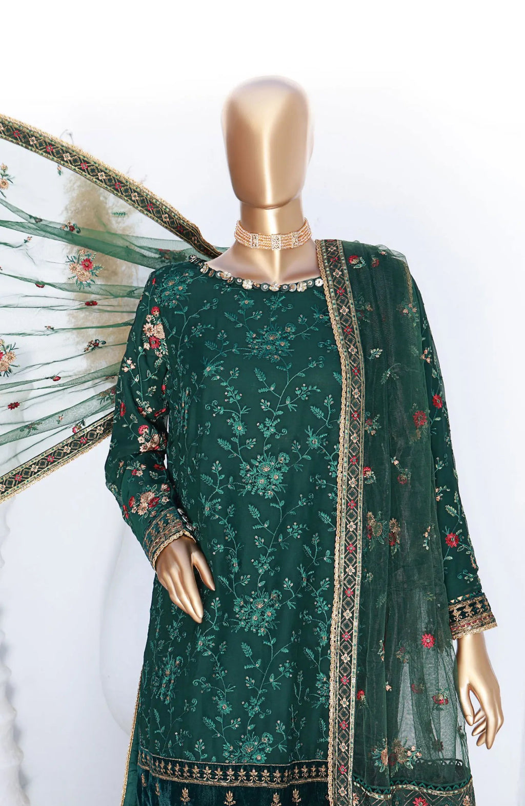 HZ Cortesia Un-stitched Chiffon Luxury Collection EMERALD Sf-04