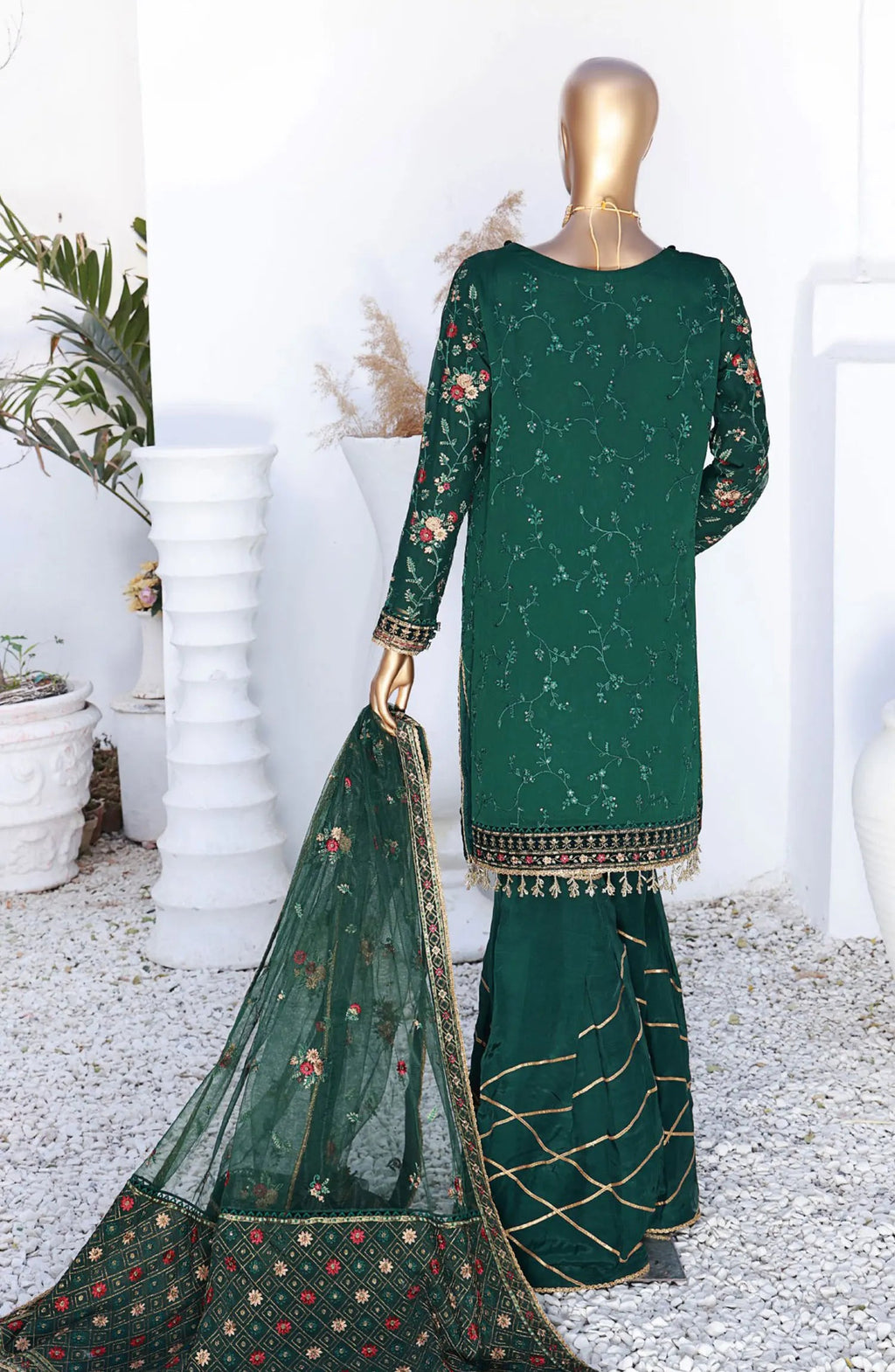 HZ Cortesia Un-stitched Chiffon Luxury Collection EMERALD Sf-04