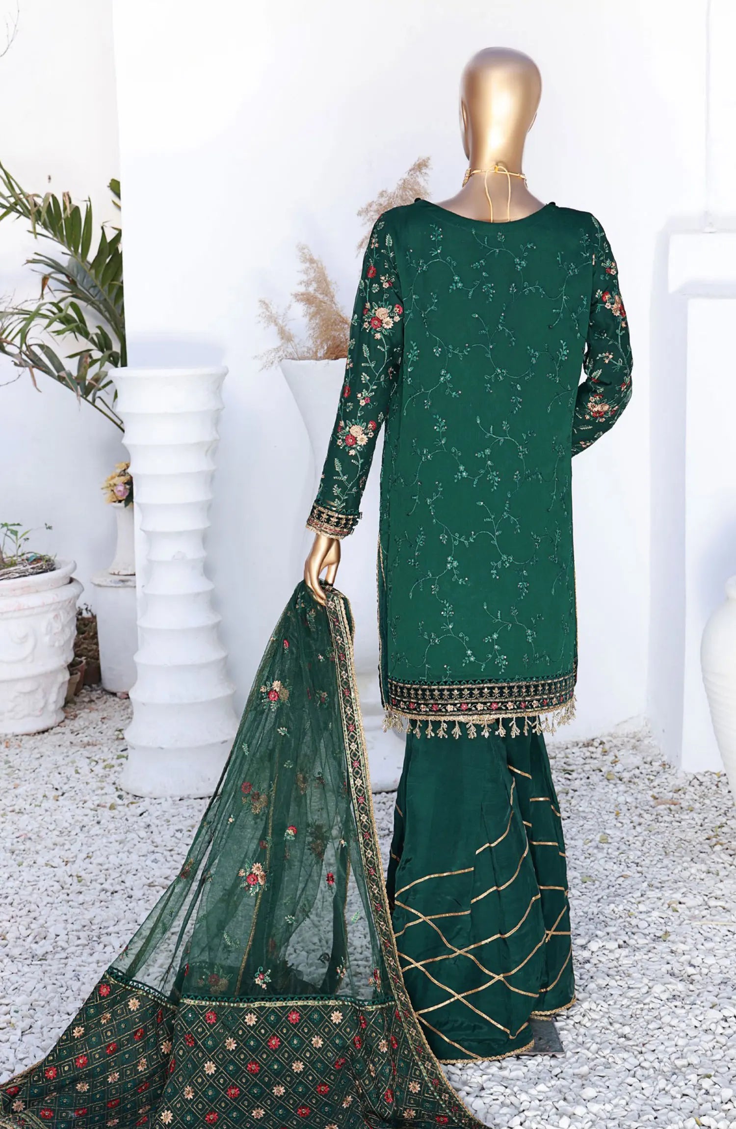 HZ Cortesia Un-stitched Chiffon Luxury Collection EMERALD Sf-04