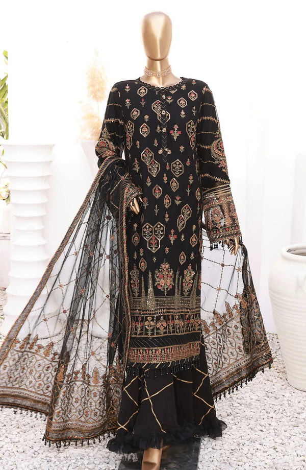 HZ Cortesia Un-stitched Chiffon Luxury Collection GOLD ONYX Sf-05