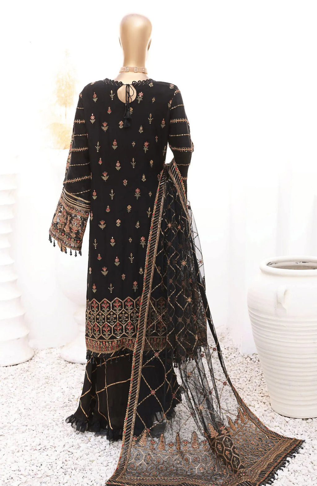 HZ Cortesia Un-stitched Chiffon Luxury Collection GOLD ONYX Sf-05