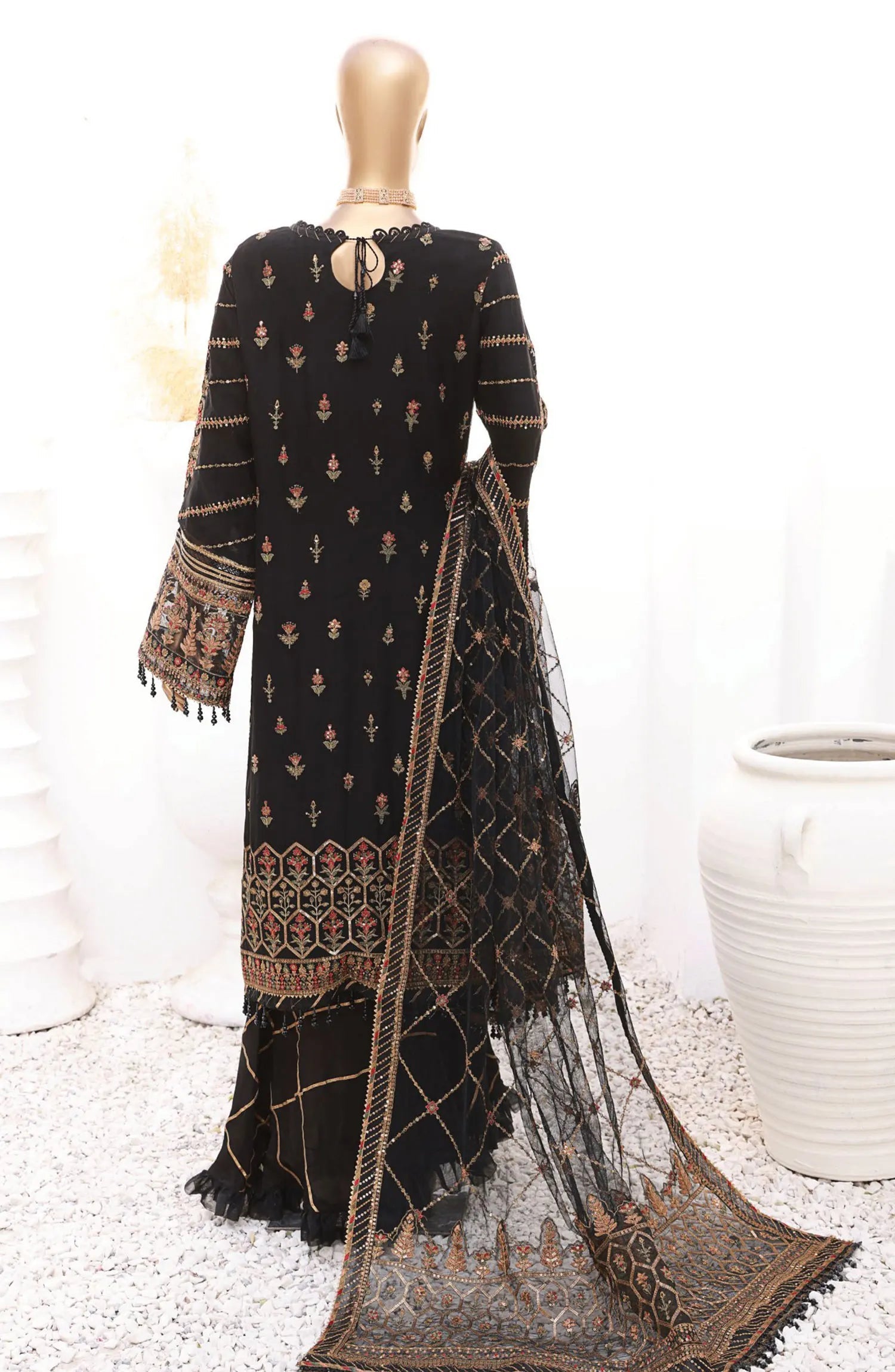 HZ Cortesia Un-stitched Chiffon Luxury Collection GOLD ONYX Sf-05