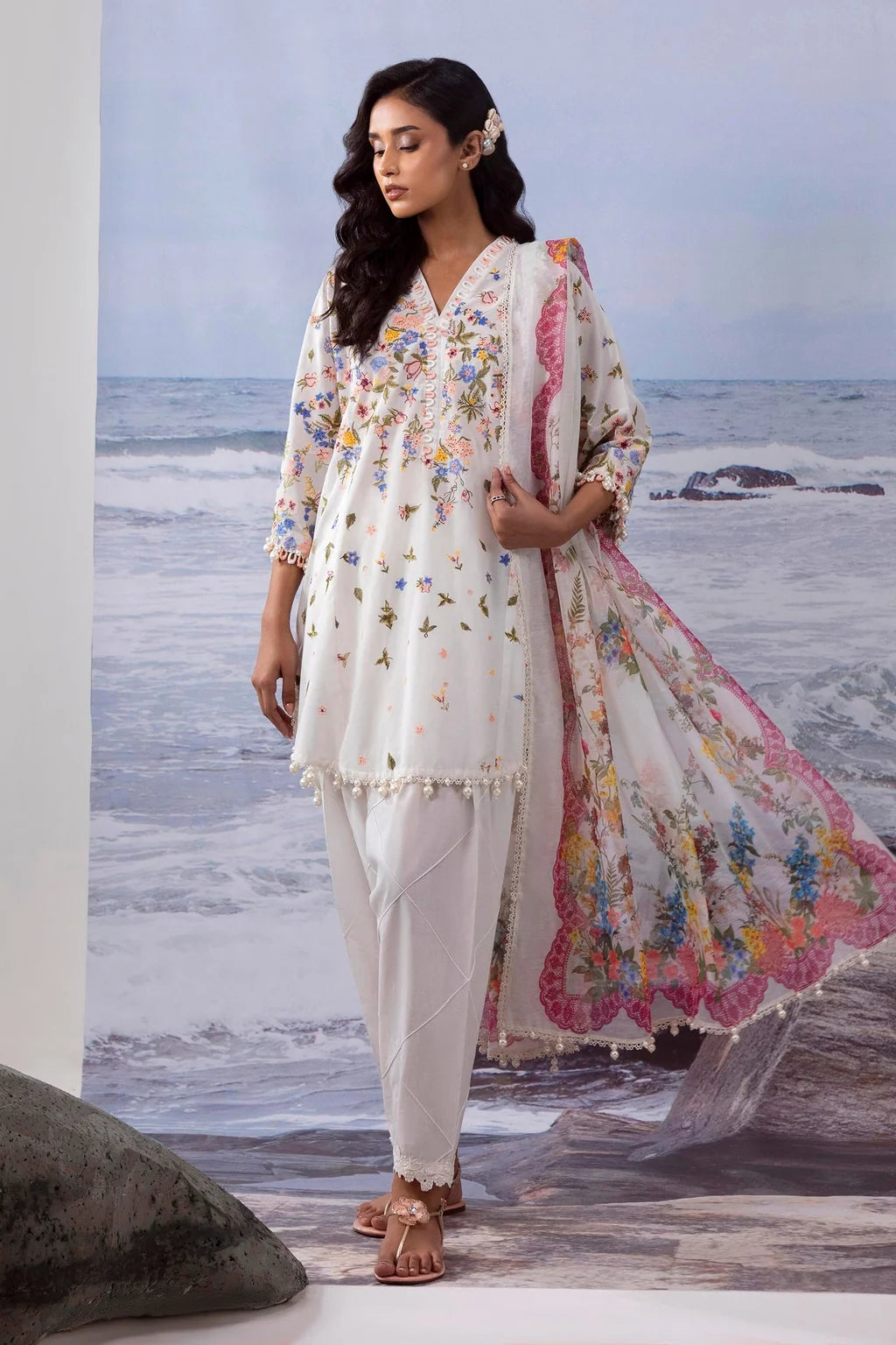 Sana Safinaz Unstitched Woven net 3 Piece Suit -15A